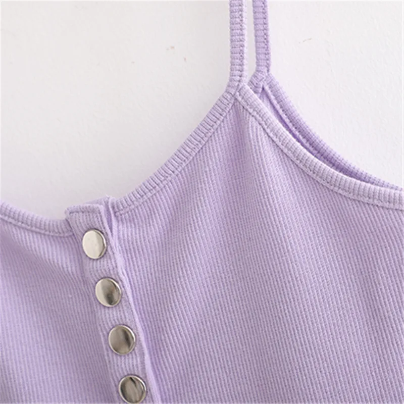 

Stylish Ribbed Knitted Sexy Bodysuit Women Button Sleeveless Bodycon Rompers Womens Jumpsuit Solid Basic One-Piece Bodysuits