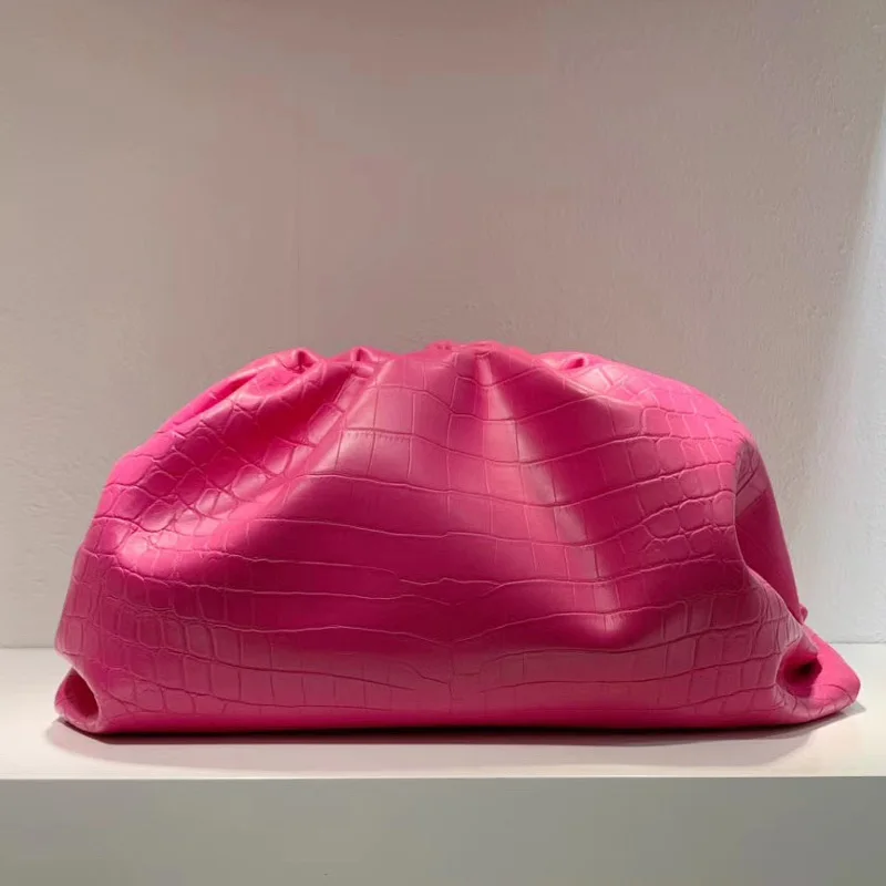 Alligator Hot pink Модные женские сумки известного роскошного бренда, Сумка с облаком, плотная сумка, сумочка из спилка, клатч из воловьей кожи - Цвет: Alligator Hot pink