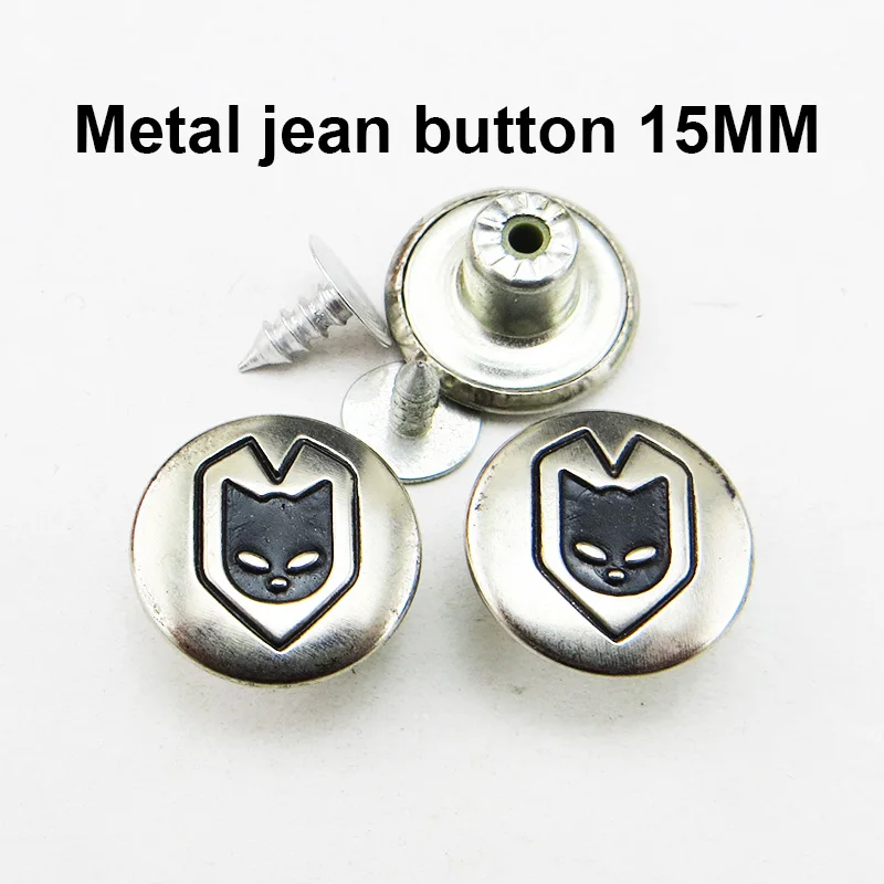 

15 мм брюки с буквенным принтом кнопки бренд шаблон Жан ТЭК металлическая кнопка одежда аксессуары оптом 50 комплектов mjb-288
