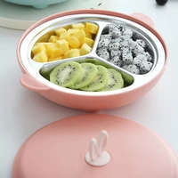 childrens tableware 304 stainless steel fruit snack complementary food training bowl food grade baby bowl set compartment plate