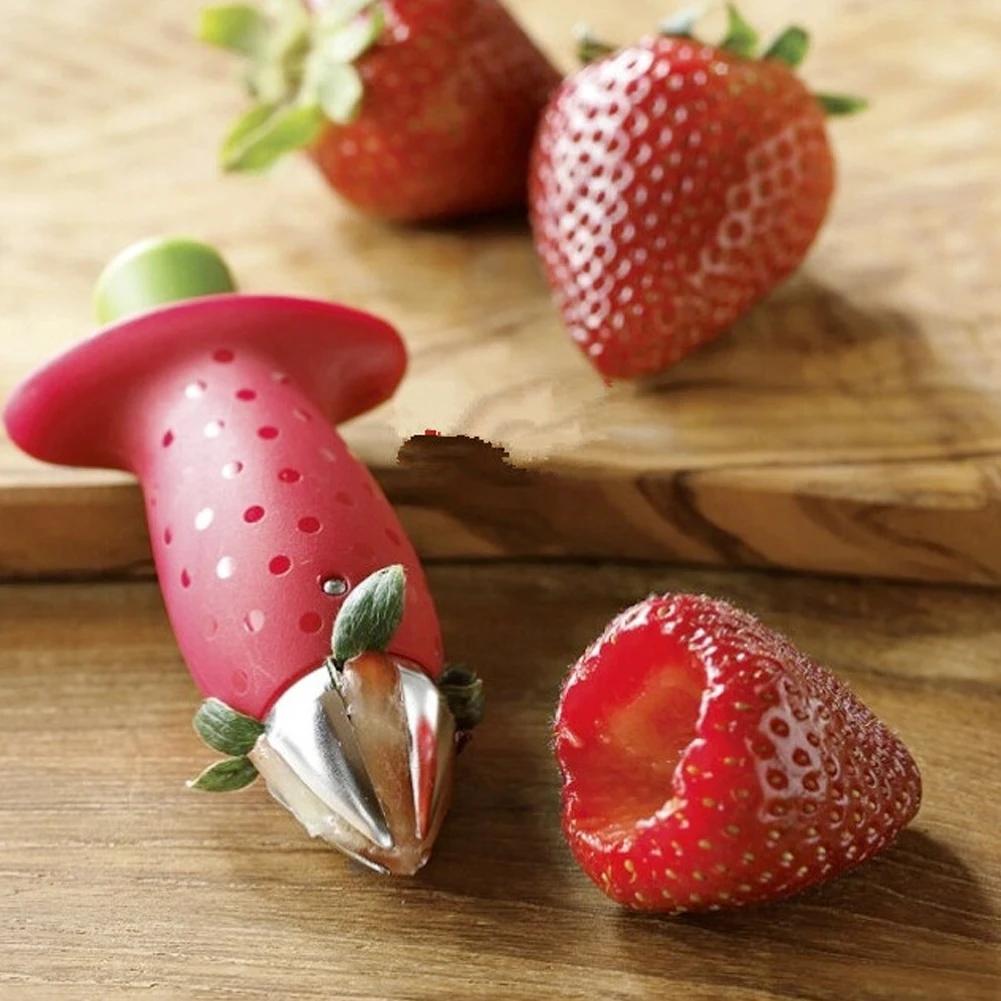 

Strawberry Berry Stem Gem Leaves Huller Remover Fruit Corer Kitchen Tool