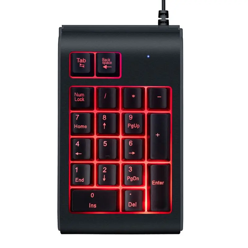 Three Colors RGB Backlit USB Wired Keyboard Waterproof Number Pad Numeric Keypad Mini Numpad Multi-functional Digital Keys