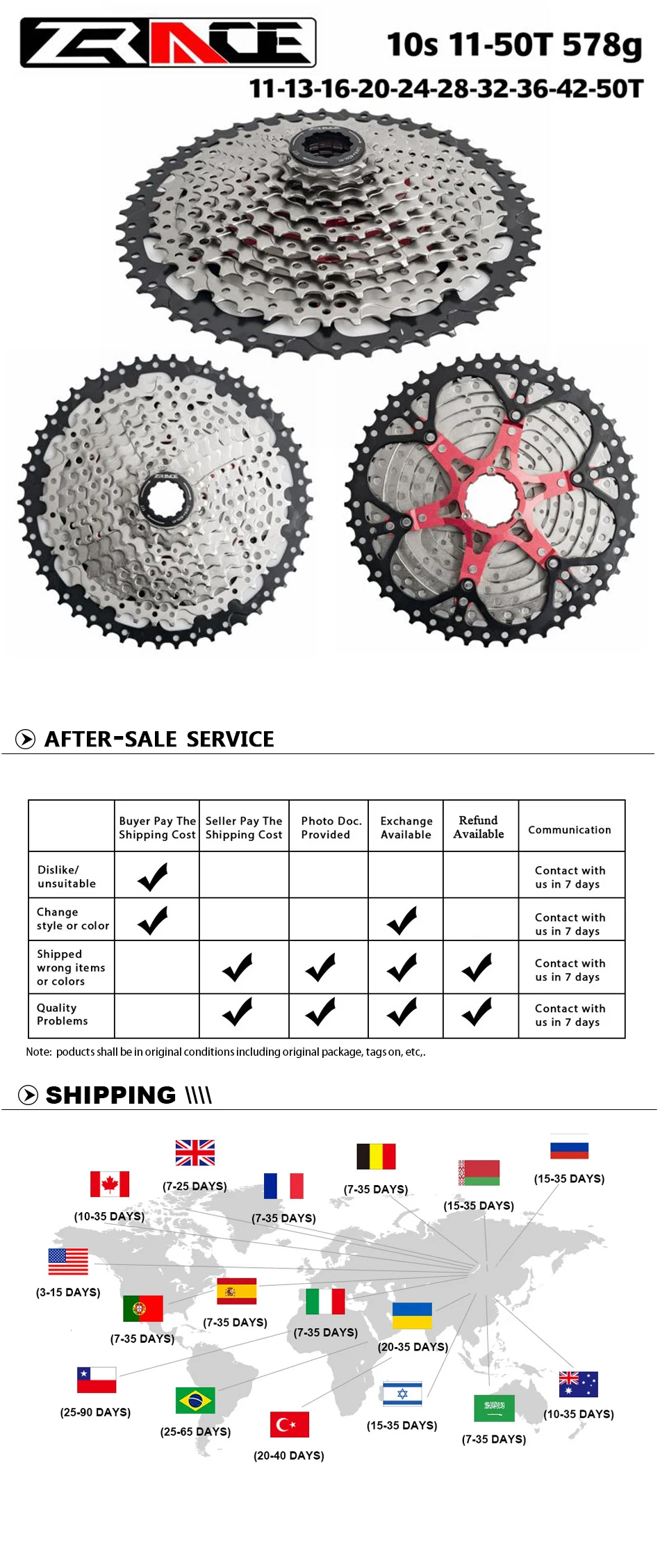 ZRACE 104BCD цепи 32 T/34 T/36 T+ 10 S/11 S велосипед свободного хода 50 T/52 T+ YBN цепи, 11 скоростей большие кассеты комплекты для Sram