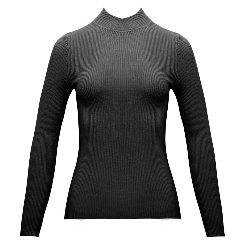 

5 Colors Options Free Size Women's Sweaters Autumn Long Sleeve Thin Turtleneck Stretch White Knitted Pullover Sweater Tops