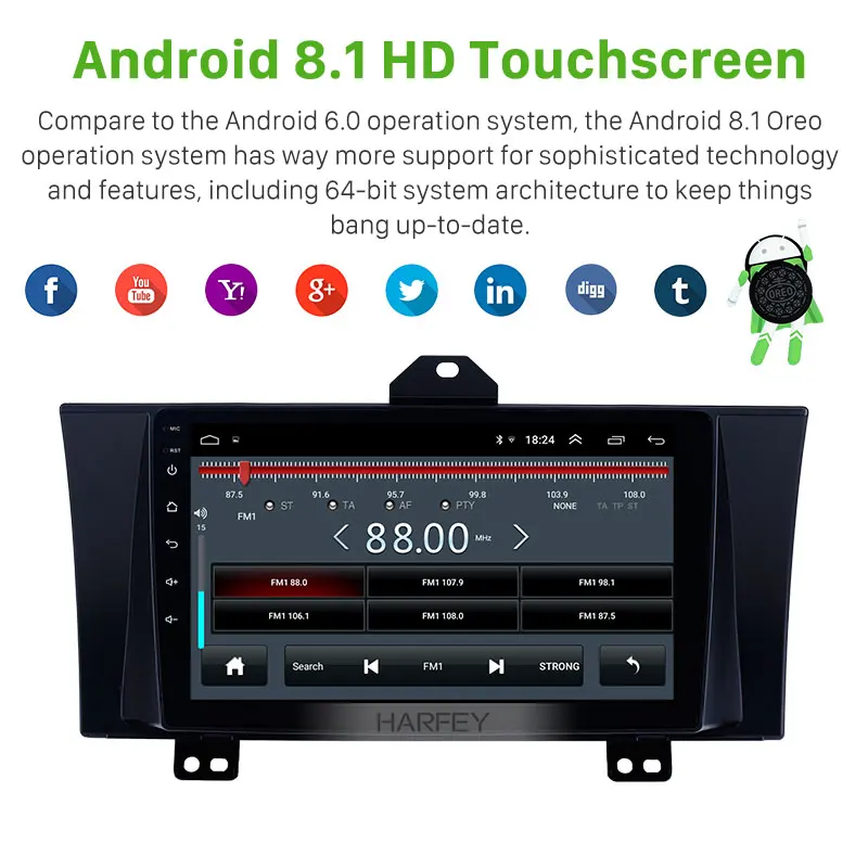 Harfey 9 'ɻluetooth GPS Android автомобильное стерео 8 1 радио для Honda Elysion 2012-2015 HD сенсорный