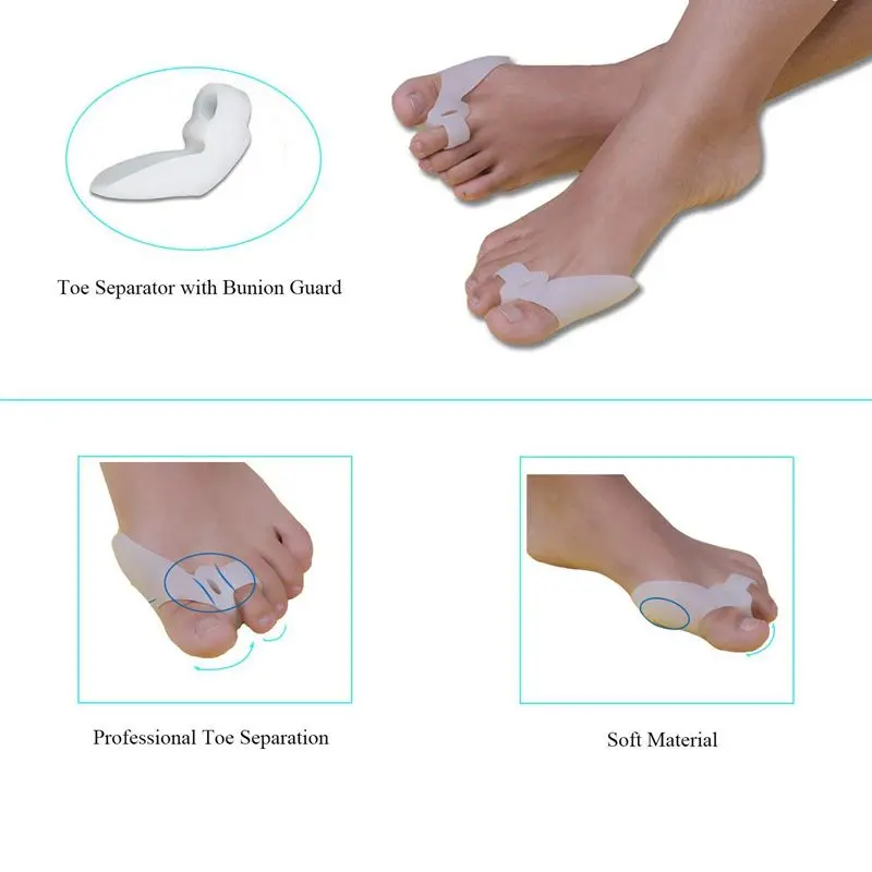 Комплект для корректирующие накладки Bunion Protector Toe Spreader Relief Socks Sleeve Stretcher Separator
