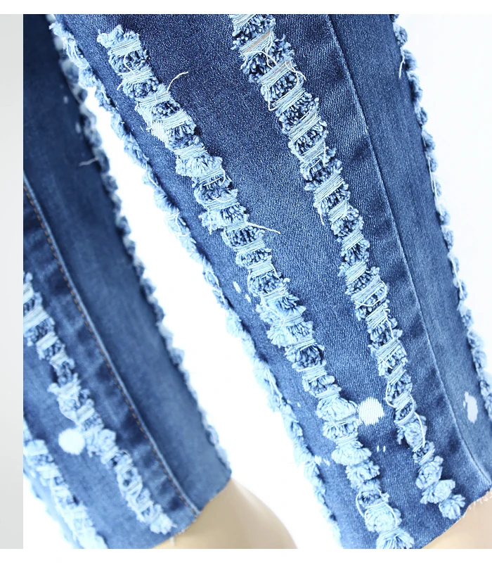 2202 Youaxon разные состаренные джинсы для женщин размера ЕС Стрейчевые рваные узкие