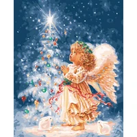 gatyztory frame christmas angel diy painting by numbers landscape acrylic paint by numbers for handpainted home decors gift