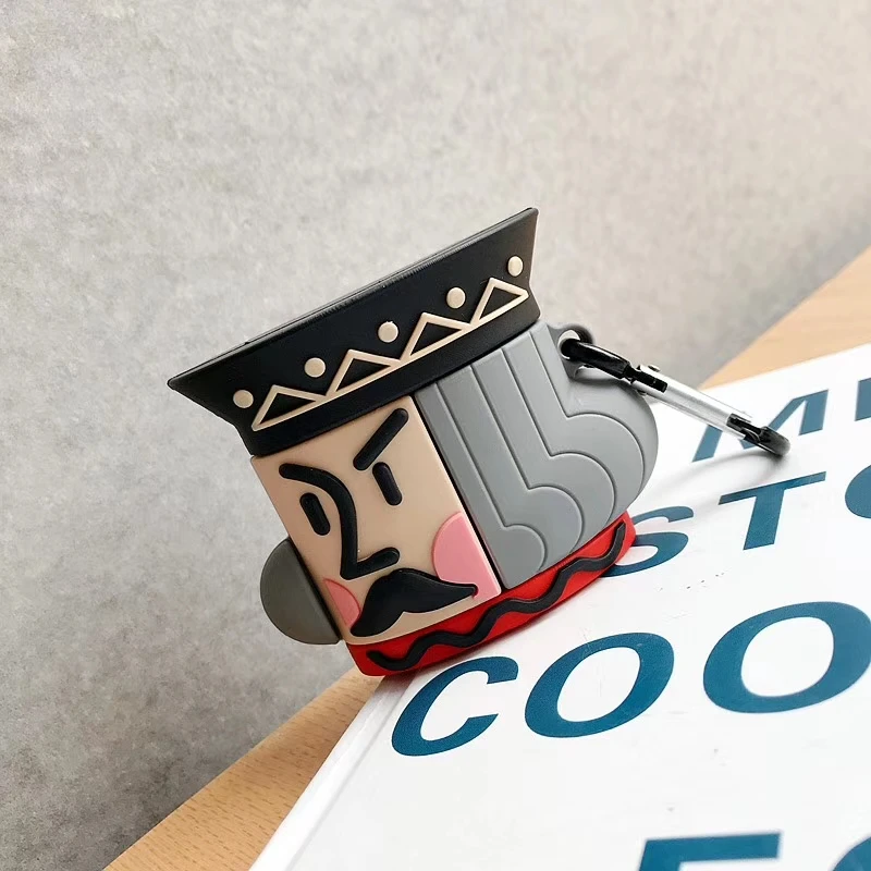 Poker king queen 3D чехол для Apple AirPods 1 2 pro 3 зарядная коробка мягкий силиконовый
