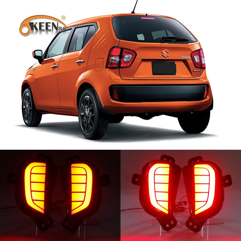 2 шт. автомобиля светодиодный задний бампер противотуманный фонарь для Suzuki Ignis