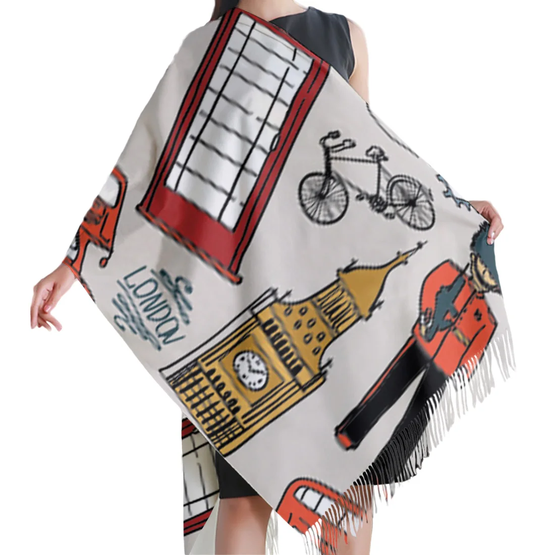 Осенне-зимний кашемировый шарф для женщин и мужчин мягкий теплый в английском