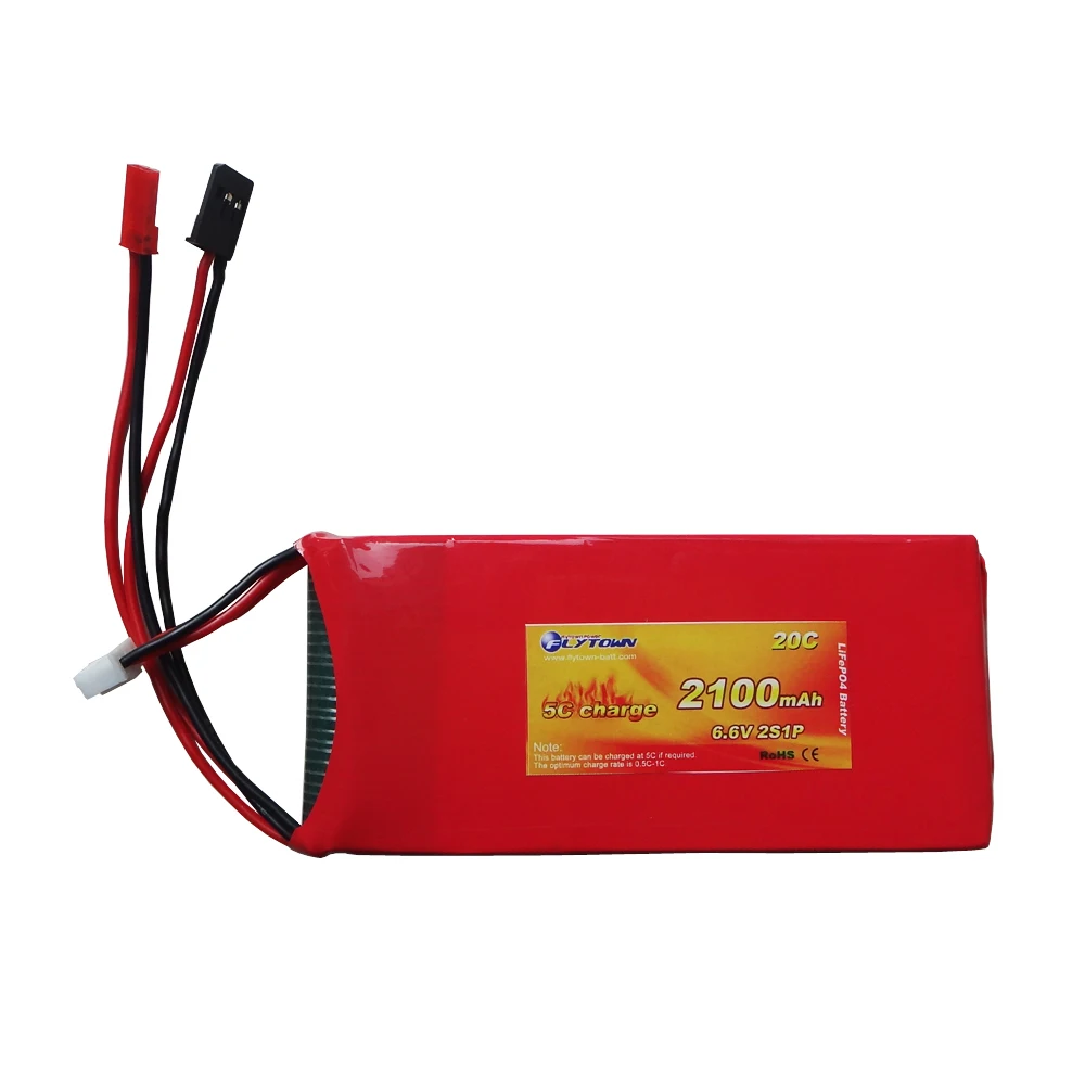 

Приемник Flytown Nano-tech 2100 мАч 6,6 в 20C ~ 40C 2S1P LiFePo4, аккумулятор RX с разъемом Futaba JST для вертолетов размера 50 и 90