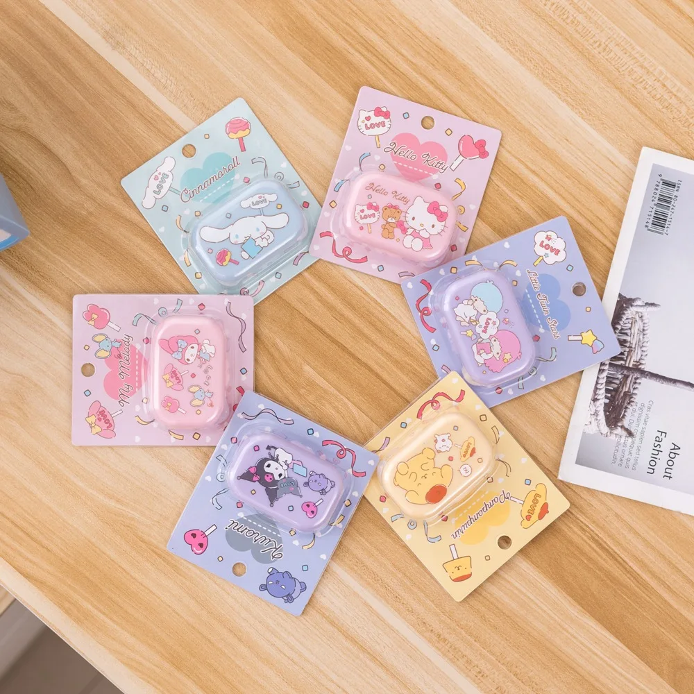Симпатичная креативная Косметическая контактная коробка Kawaii Sanrioed Anime Kuromi Cinnamoroll