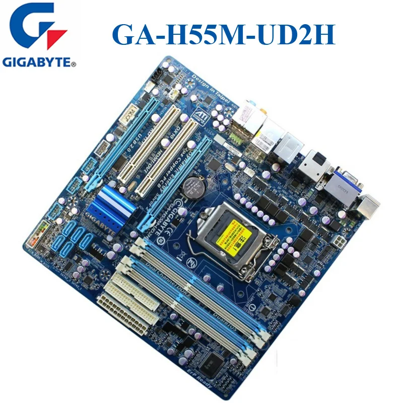 Розетка LGA 1156 GIGABYTE GA-H55M-UD2H десктопная материнская плата DDR3 16GB Micro ATX USB2.0 i7 i5 i3