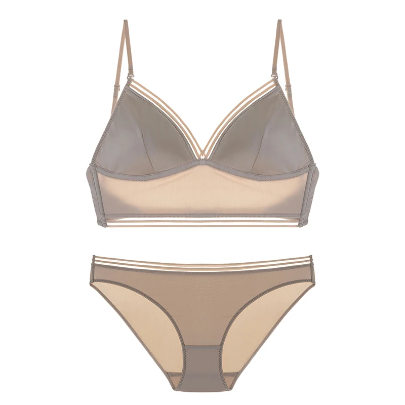 Комплект нижнего белья для женщин Шелковый бюстгальтер с большой открытой