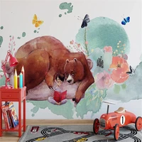 milofi customized 3d non woven wallpaper mural story bear hand painted cartoon childrens room background wall tv wall