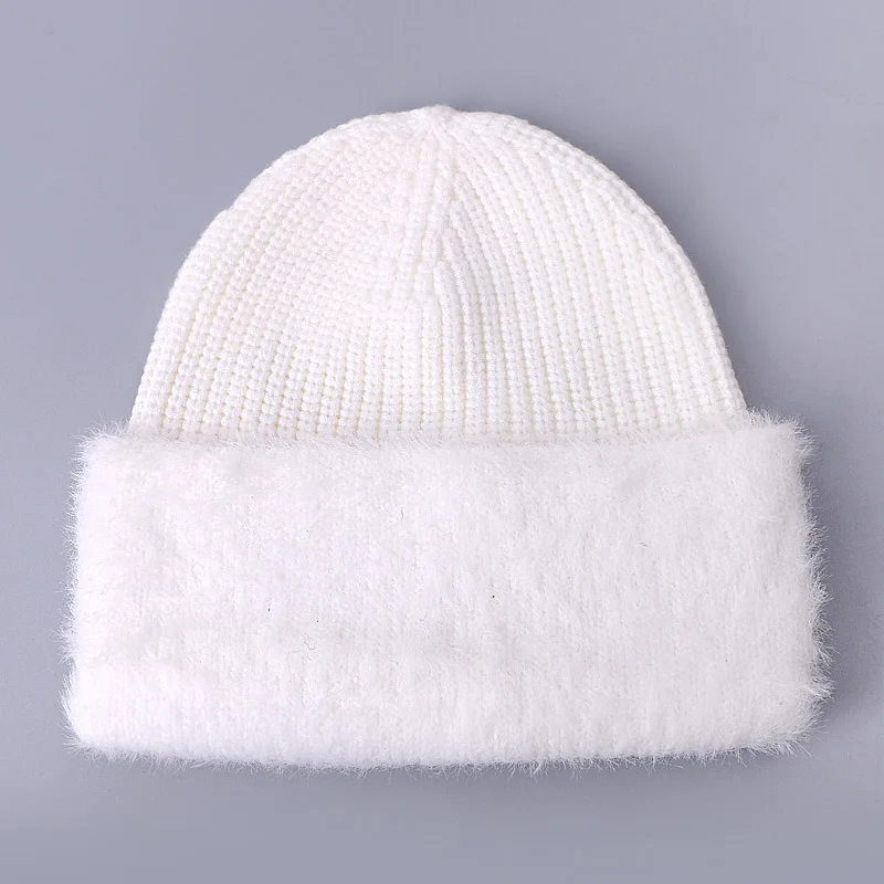Зимняя вязаная шапка облегающая для женщин и мужчин уличная Толстая Лыжная с