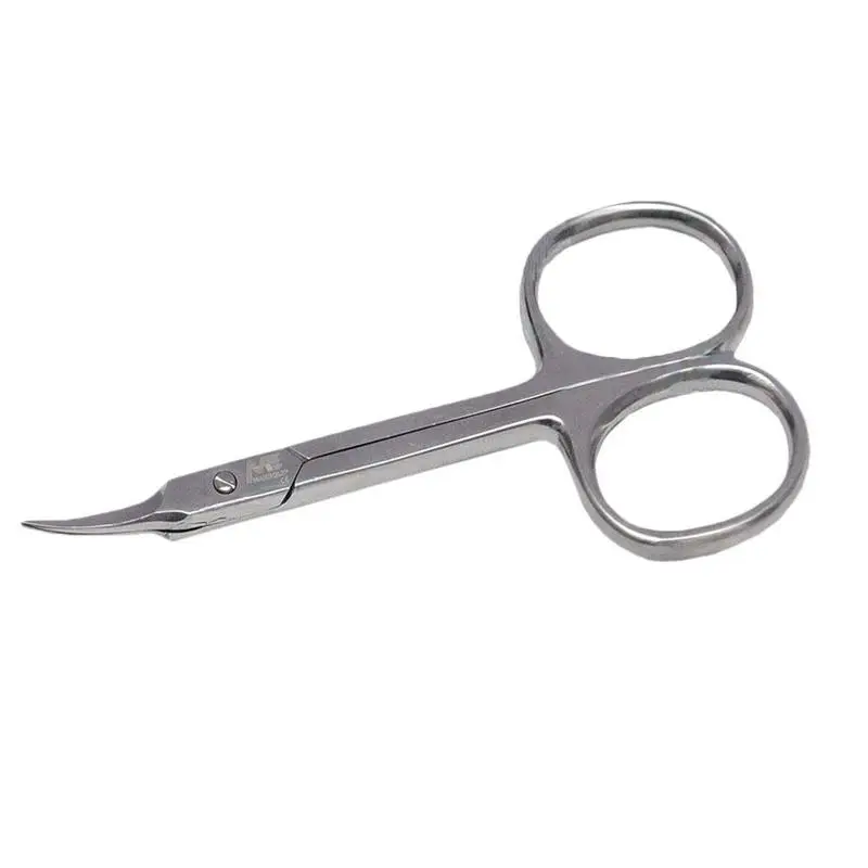 

Silver Steel Eyebrow Scissors Trimming Nail Fluff Manicure Pointed Beauty Curved Remover E8U7