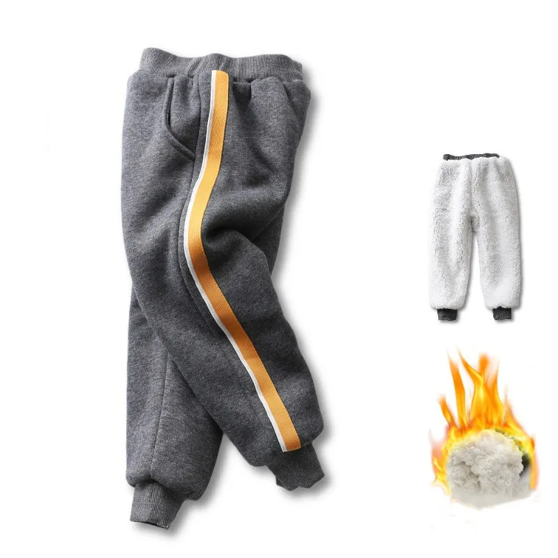 

Boys Warm Pants Winter New Child Kids Casual Cotton Thick Plus Velvet Pants Girls Children Sports Trousers 2 3 4 5 6 8 10 Years