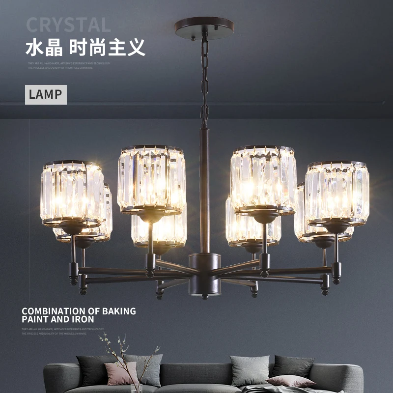 Luxury Crystal chandelier for Living Room Classic Crystal Chandelier Light Fixtures Bedroom Gold Lamp LED Crystal Lamp Ceiling