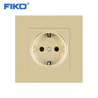 fiko eu wall socket 3 colors white black golden single pc panel electrical outlet 16a 110v 250v socket