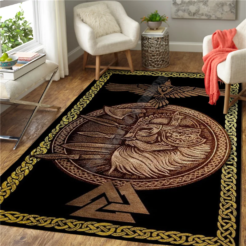 viking tattoo 3d printed carpet mat for living room doormat flannel print bedroom non slip floor rug 04 free global shipping