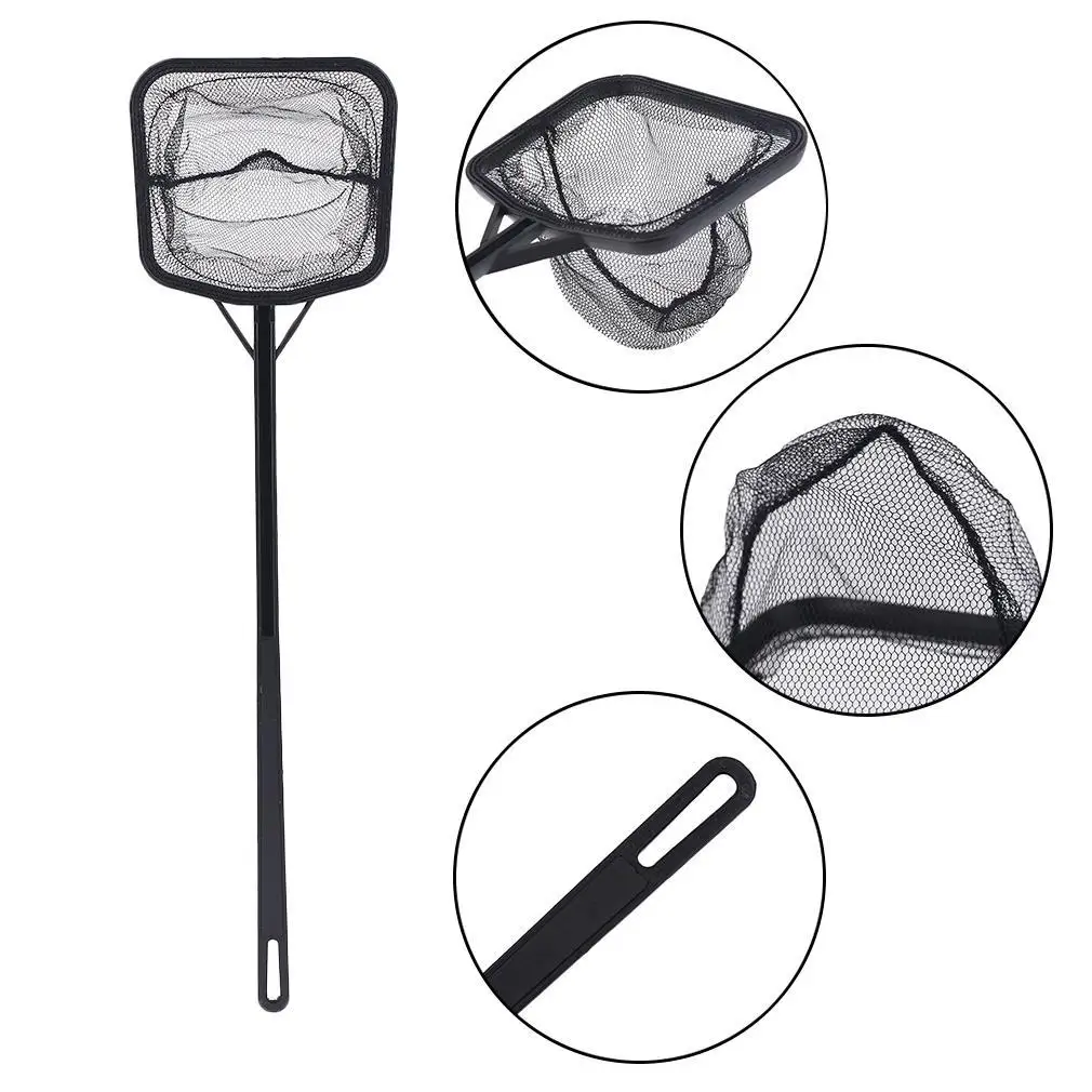 Портативная квадратная аквариумная рыболовная сеть с длинной ручкой сачок для