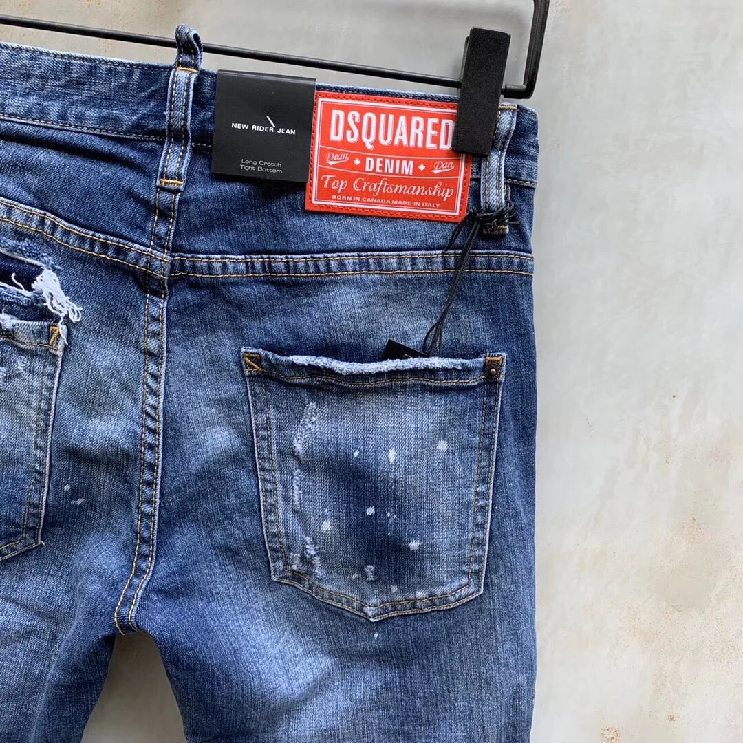 blue pants 100% Cotton classic,Authentic,DSQUARED2,Retro,Italian brand ,Women/Men Jeans,locomotive,Jogging jeans,DSQ983