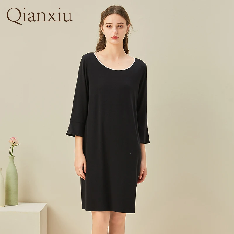 

The new summer comfortable soft simple fashion women's home dress comfortable large loose women's nightdress212107