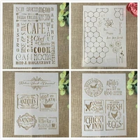 4pcs 29cm a4 words label bee hive diy layering stencils painting scrapbook coloring embossing album decorative card template