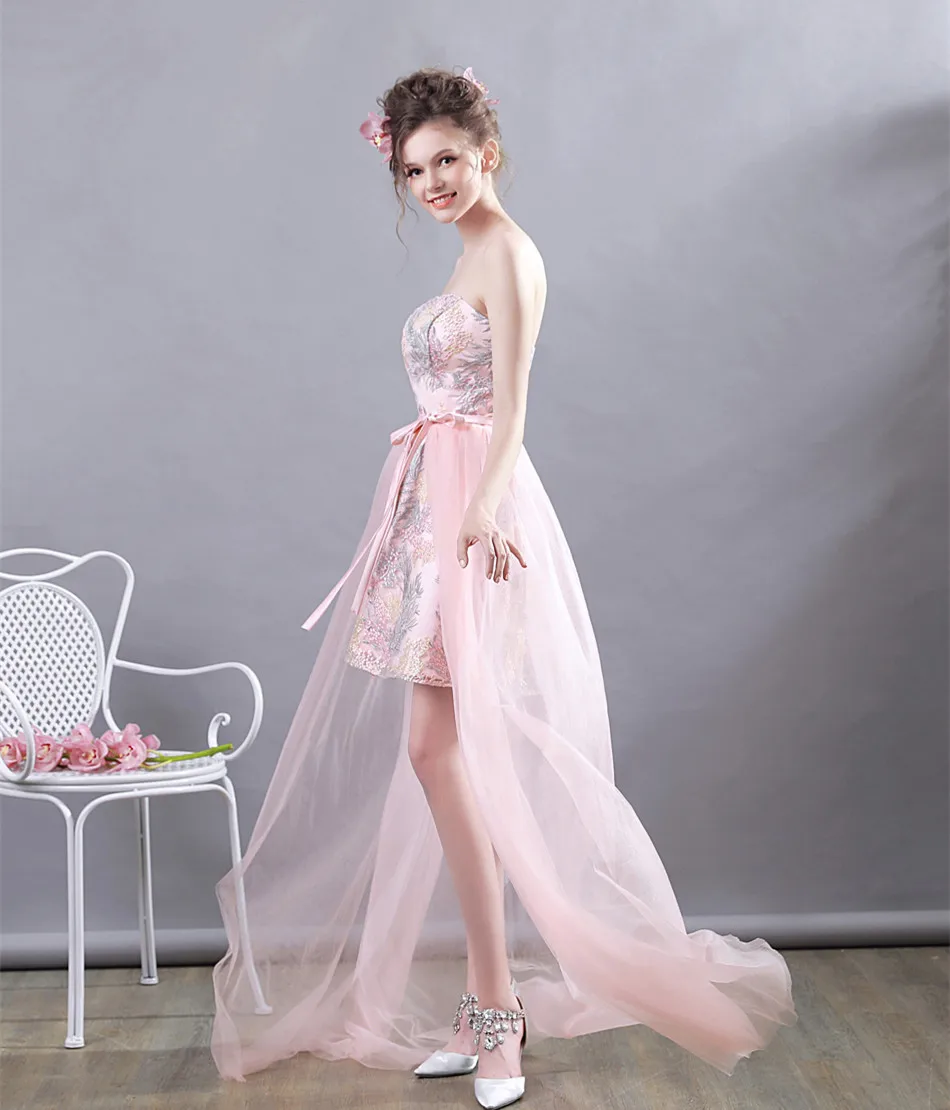 Pink Short A-line Tulle Lace Sexy Evening Dresses 2020 New Fashion Party Gown Robe De Soiree MT71 | Свадьбы и торжества
