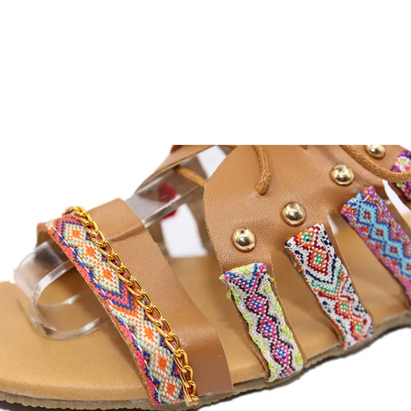 MECEBOM женские летние сандалии на плоской подошве богемные пляжные шлепанцы