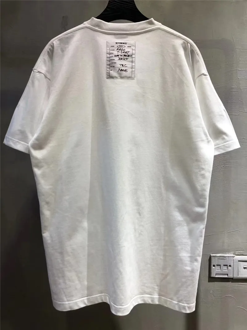 

Oversize Loosel Vetements t shirt Men Women Summer Style Embroidery Both Sides Patch Hip-Hop Cotton Vetements T-Shirts