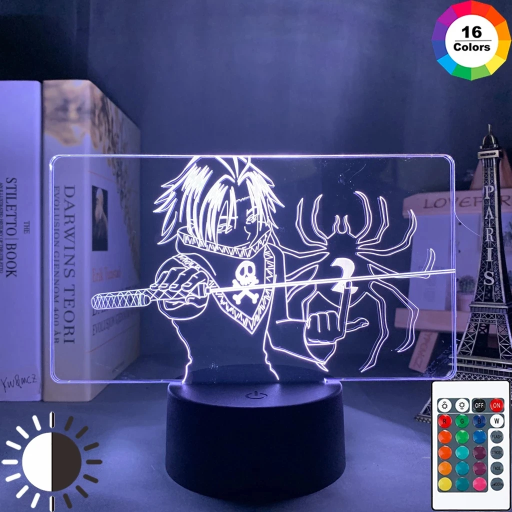 

Dropshipp 3D Led Night Light Hunter X Hunter Feitan Lamp for Kids Bedroom Decor Nightlight HXH Gift Acrylic 3d Light Feitan