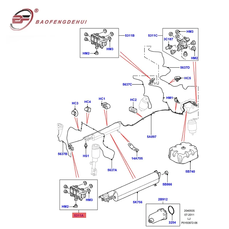 

Front Solenoid Valve Assembly Air Suspension Pump Parts RVH500060 For Range Rover GCAT 2002-2009 M62 B44 4.4 V8