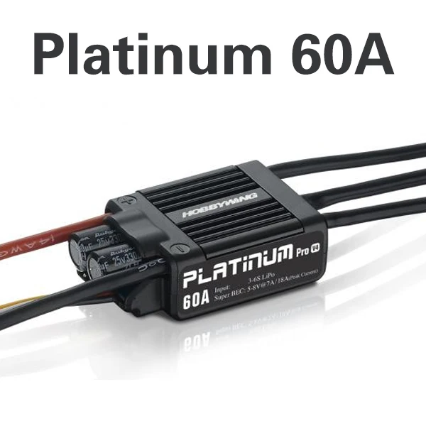 

HOBBYWING Platinum V4 40A 3-4S 25A 60A 3-6S BEC Brushless ESC for RC Model 450 480 Helicopter Airplane Fixed-Wing Drones