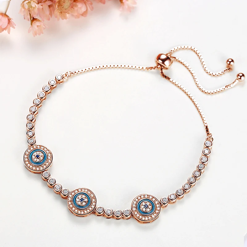 Женский и мужской браслет TONGZHE из стерлингового серебра 925 пробы с синими