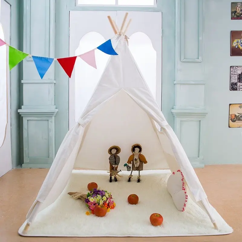 Детский переносной игровой домик из хлопкового холста Tipi House для девочек.