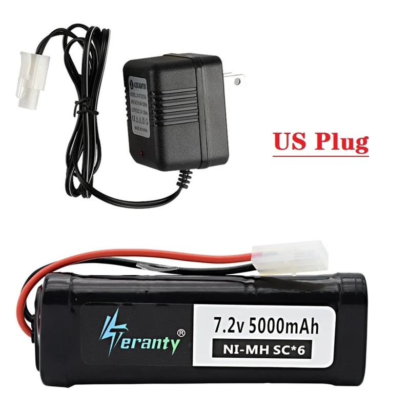 Бургундия Обновленная батарея 5000mAh 7,2 V ni-mh с разъемом Tamiya 7,2 v зарядное устройство SC* 6 ячеек 3500MAH 7,2 v Аккумулятор для радиоуправляемого автомобиля игрушечной лодки танк - Цвет: Бургундия