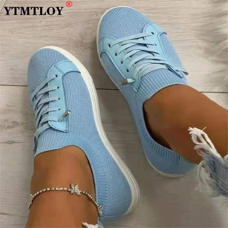 

Summer Women Sneakers Ladies Casual Vulcanized Shoes Mesh Breathable Light Comfort Solid Color Soft Flat Female Footwear New