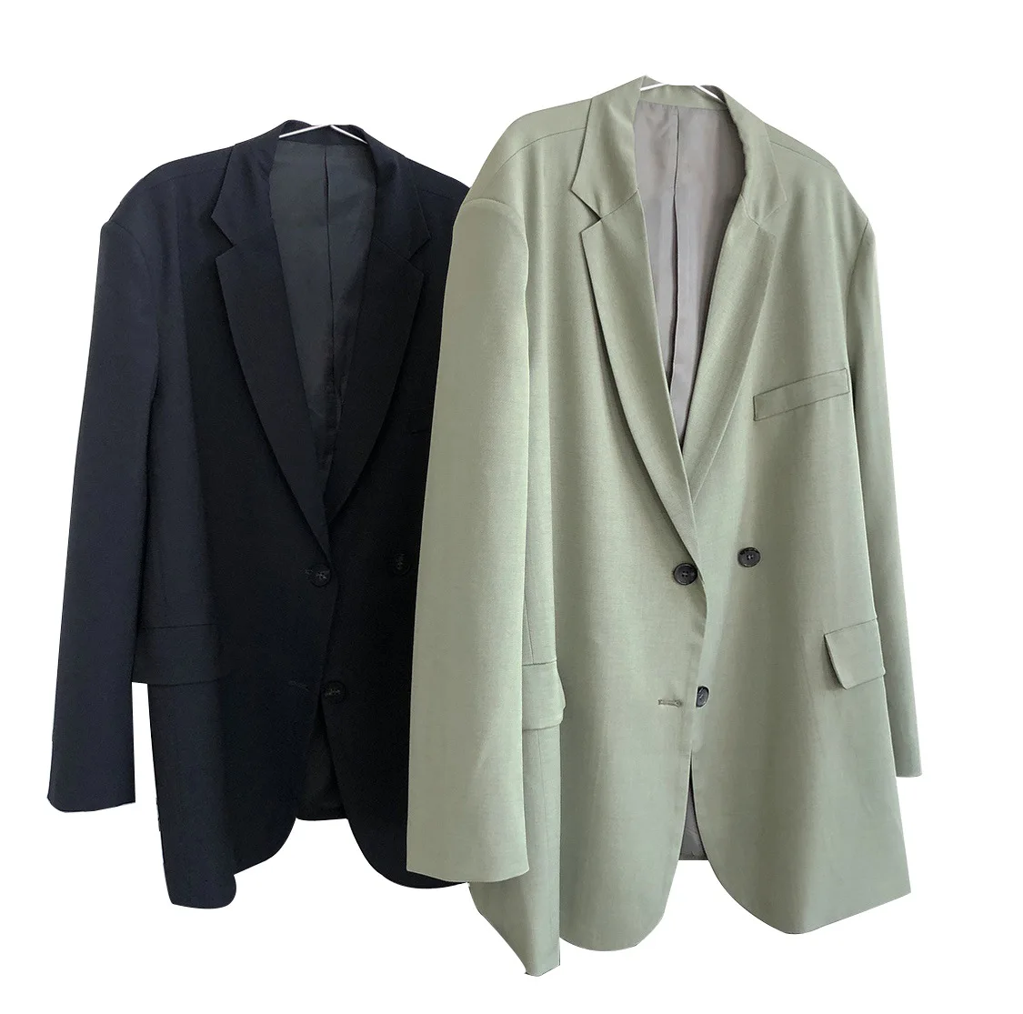 

Spring new fashionable profile lapel suit wide shoulders loose casual fashion solid color long-sleeved thin coat women