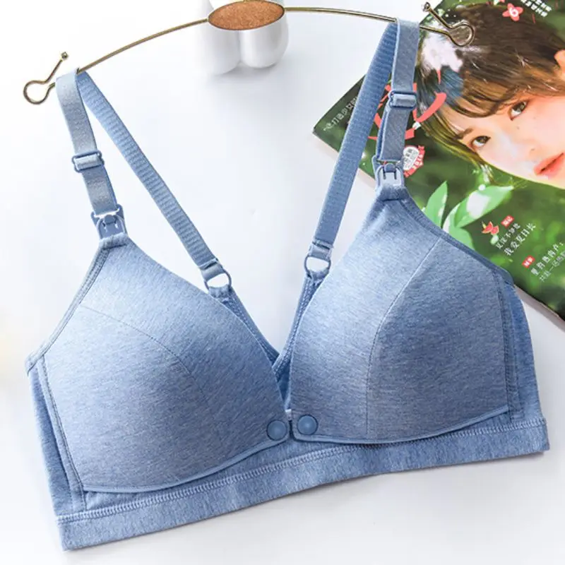 

Women's Fashion Front Button Breastfeeding Breast Without Rims Pregnant Women Nursing Bra