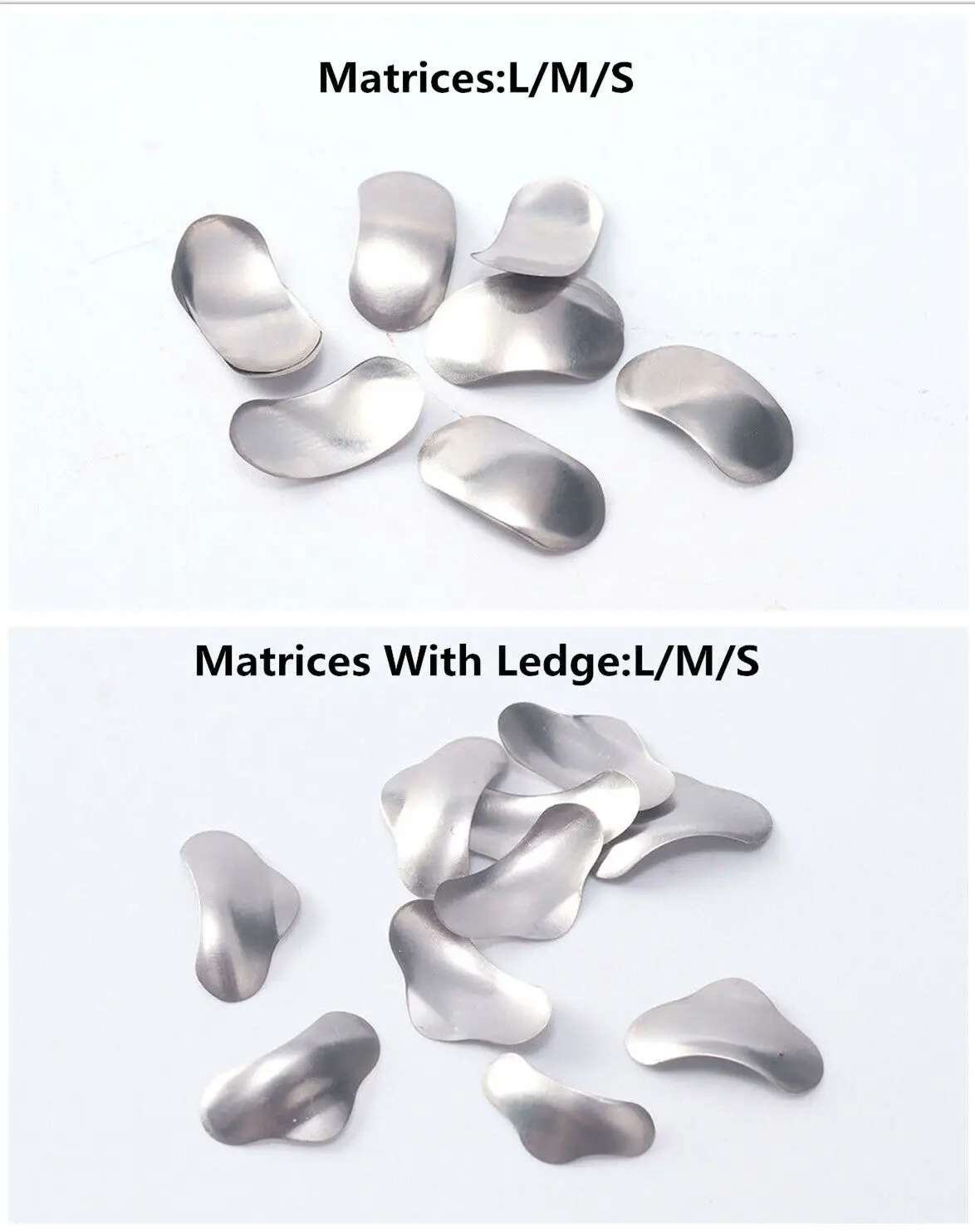 100Pcs Dental Matrix Bands Sectional Contoured Matrices Wedges Stainless Steel Refill Large Medium Small