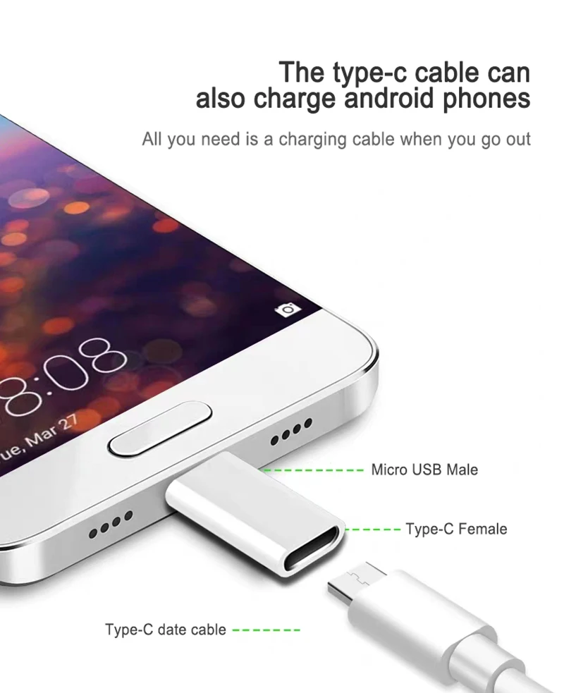 Кабель адаптер PUJIMAX Type C к Micro USB для телефонов Android зарядное устройство конвертер