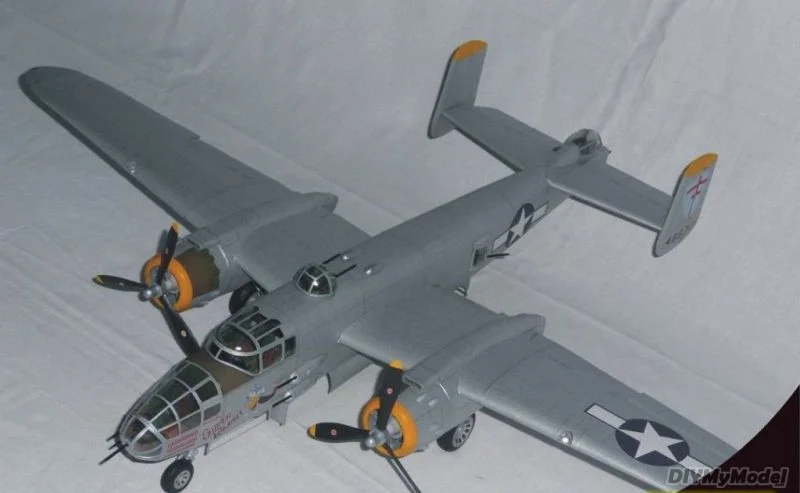 DIYMyModeI-rompecabezas de juguete hecho a mano para ni&ntilde;os, modelo de papel bombardero, bricolaje, bricolaje, b25h-1
