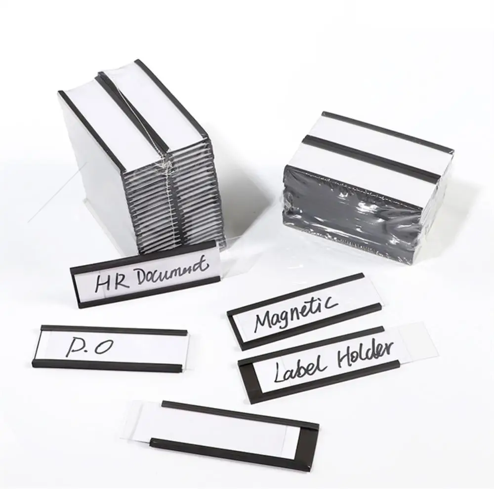 3X1“ Set of 30 or 50 Magnetic Label Holders,Sign and Ticket Holder,Holders for Metal Shelf Label Organization, Warehouse