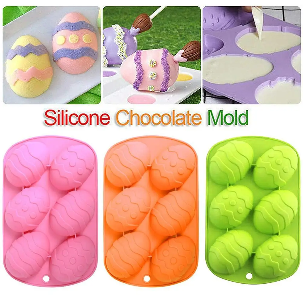 Силиконовая форма для выпечки в форме пасхального яйца 6 ячеек 3D торта маффинов