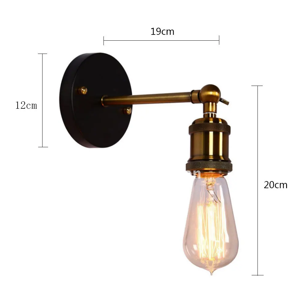 

American Loft Industrial Retro Led Wall Light Corridor Cafe Bar Led Wall Lamps Sconce E27 Bulb For Home Decoration Lighting