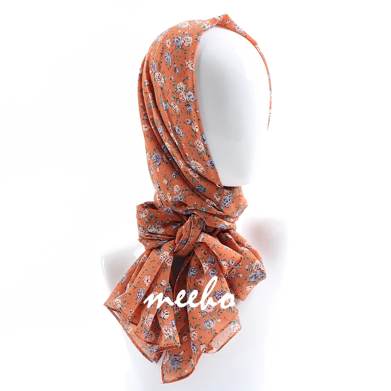 Женский мягкий цветочный мусульманский шифон фотообои новый дизайн |