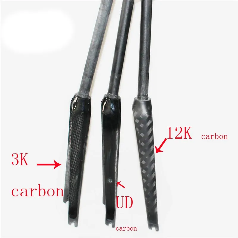 Вилки из углеродного волокна 12K 3K для шоссейного велосипеда фиксированная